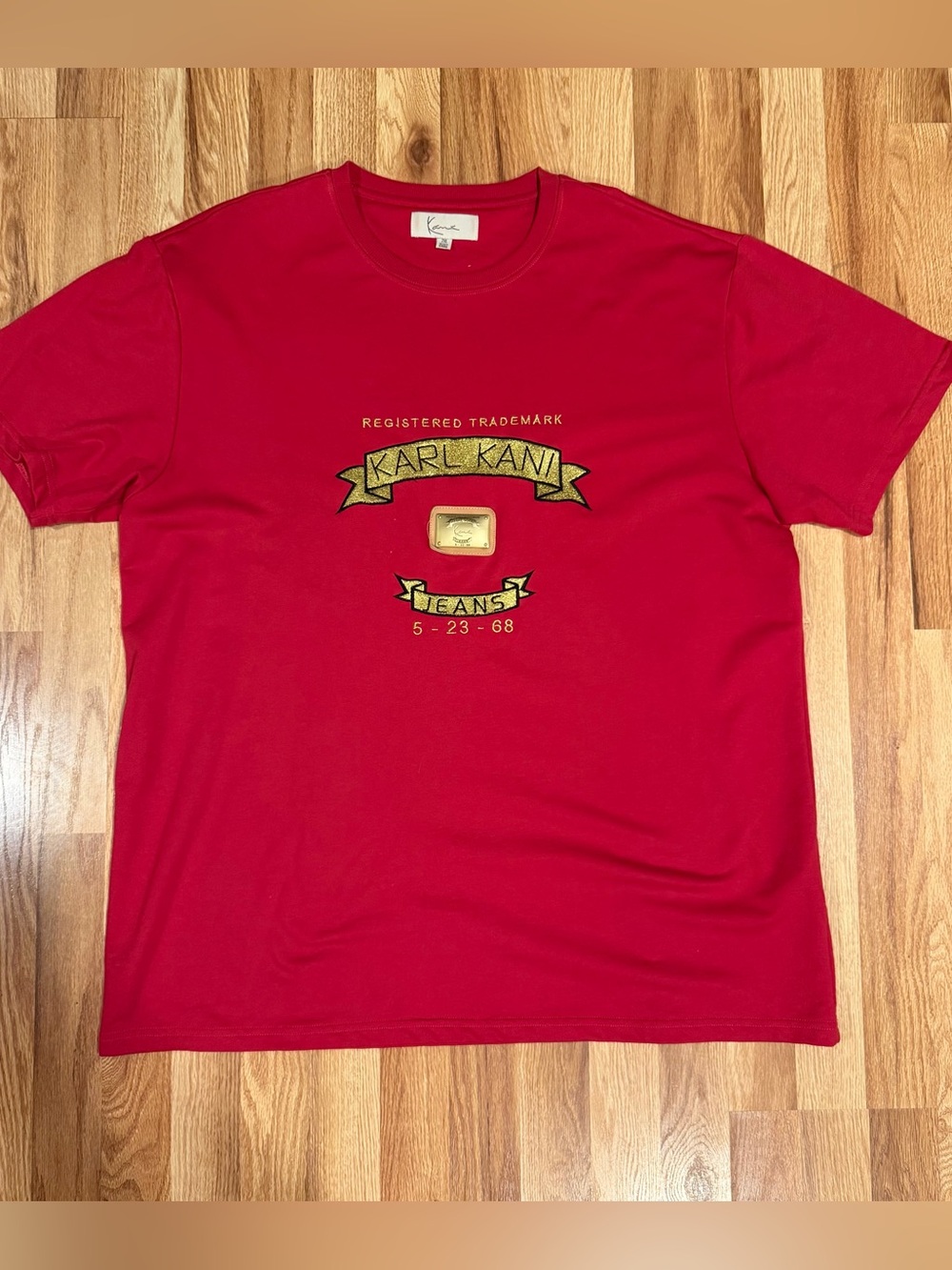 Karl Kani Classic Metal Emblem Knit Tee - Size XXL